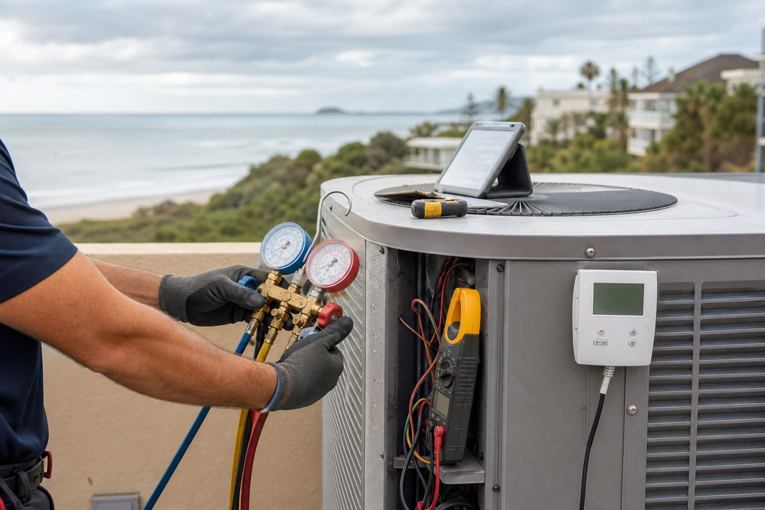 HVAC diagnostic testing on an air conditioner that is short cycling