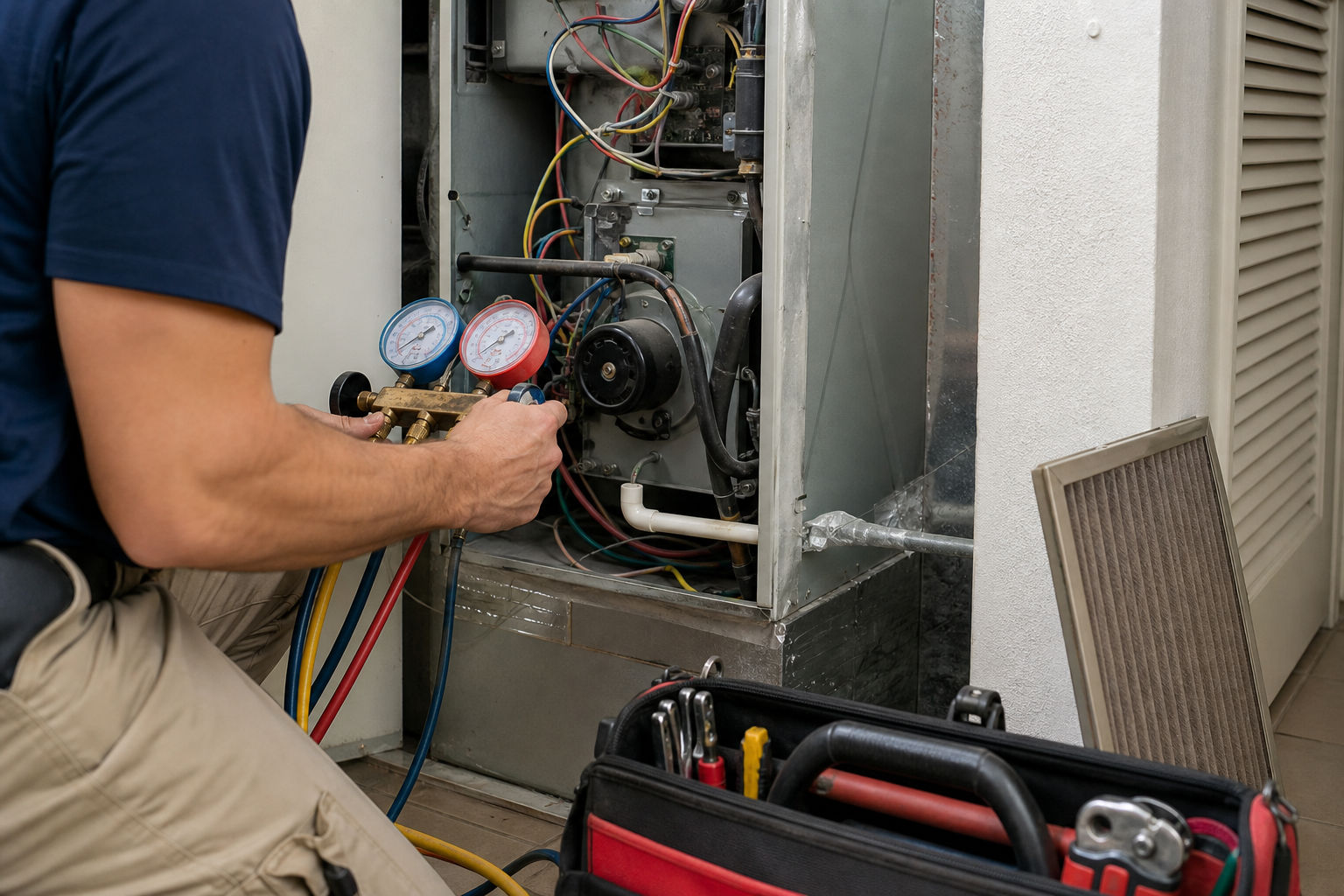 HVAC system inspection in a local residential property