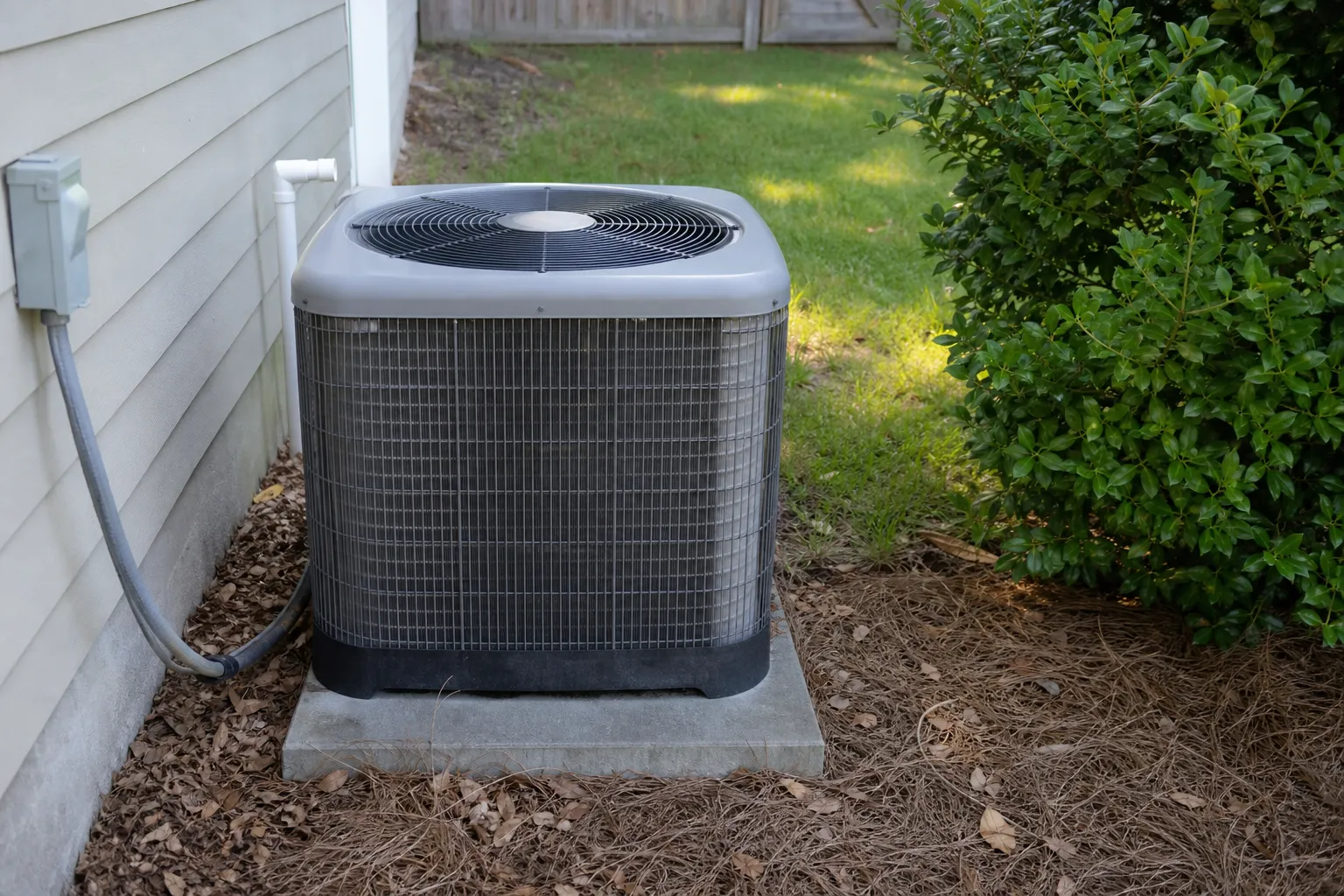 Outdoor AC condenser check for airflow and power issues in Summerville
