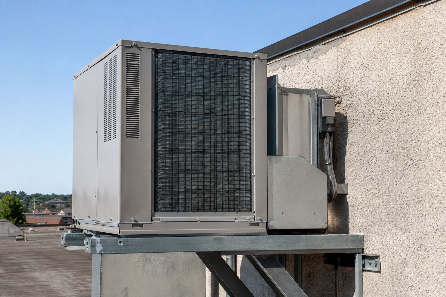 Commercial HVAC equipment serving a local business