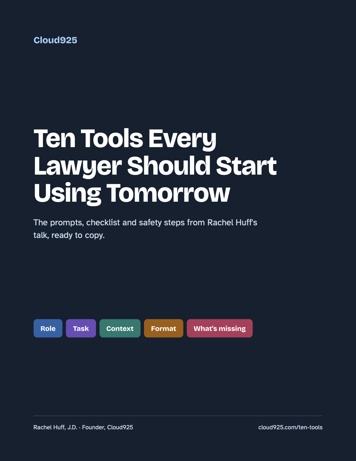Cover of the guide: Ten Tools Every Lawyer Should Start Using Tomorrow