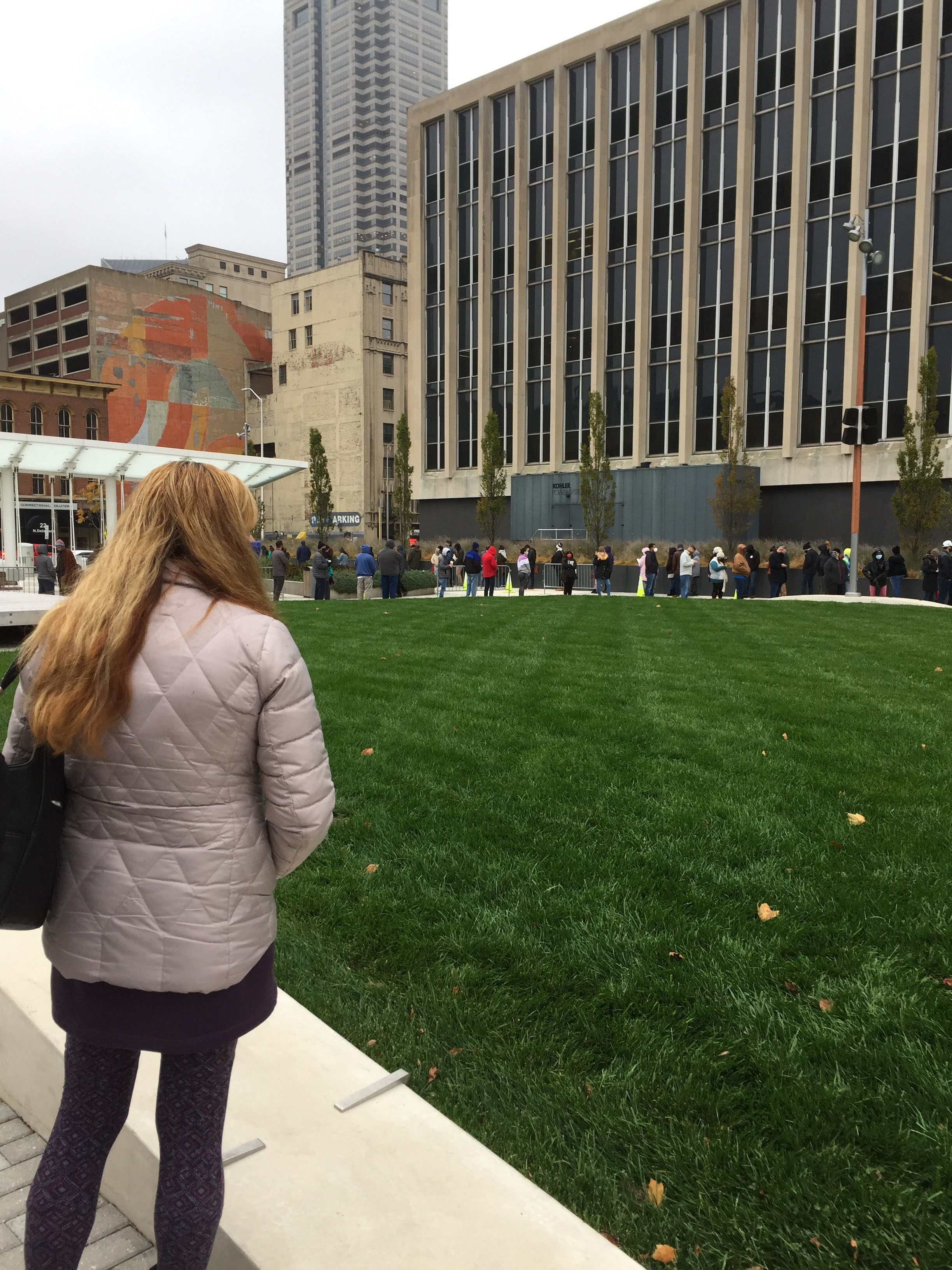 Fila de votación anticipada en Indianápolis, Indiana