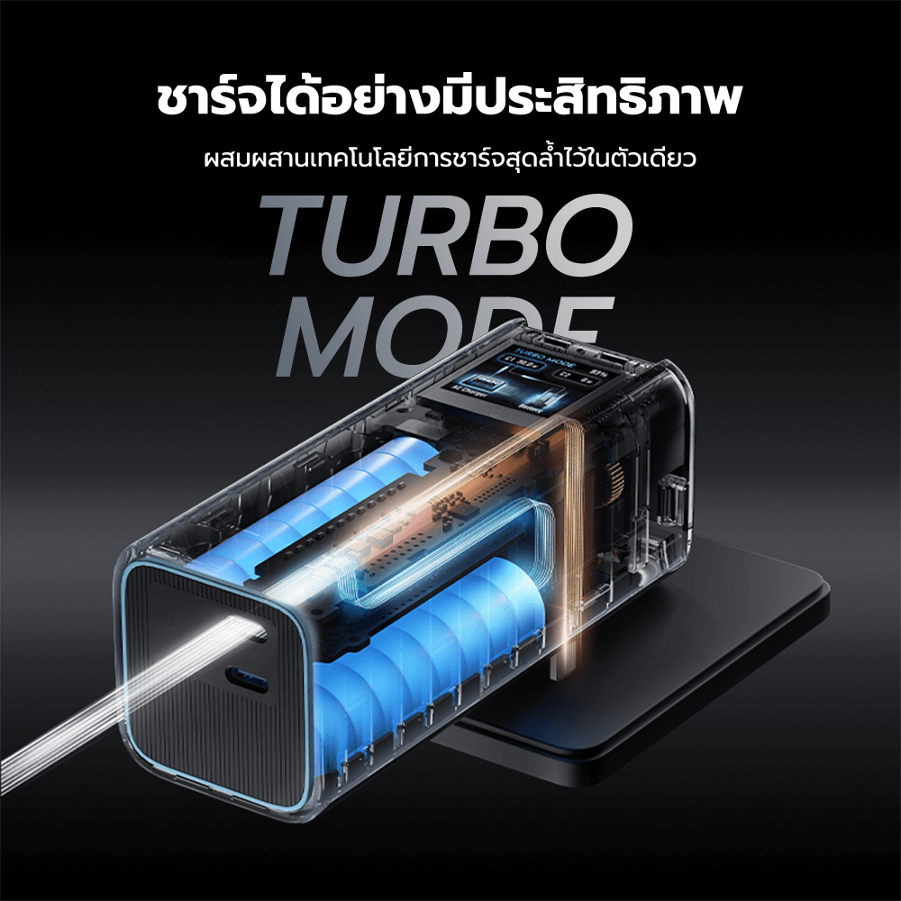 CHARGER WITH POWER BANK CUKTECH BA652U FUSION 2 IN 1 120W MAX GRAY CCC 9000MAH view 3
