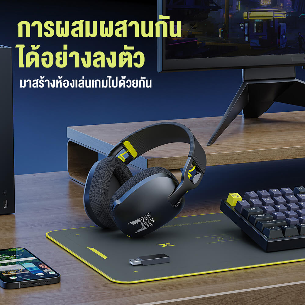 ONIKUMA KUMA THREE MODE E-SPORTS GAMING HEADSET - BLACK view 5