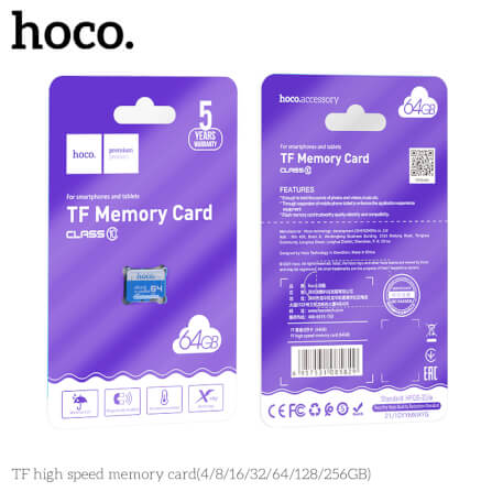 64GB HIGH-SPEED MICRO SD CARD CLASS 10 (TF CARD) HOCO MEMORY CARD view 4