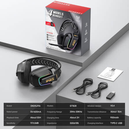 ONIKUMA GT828 4 MODELS WIRELESS GAMING HEADSET view 5