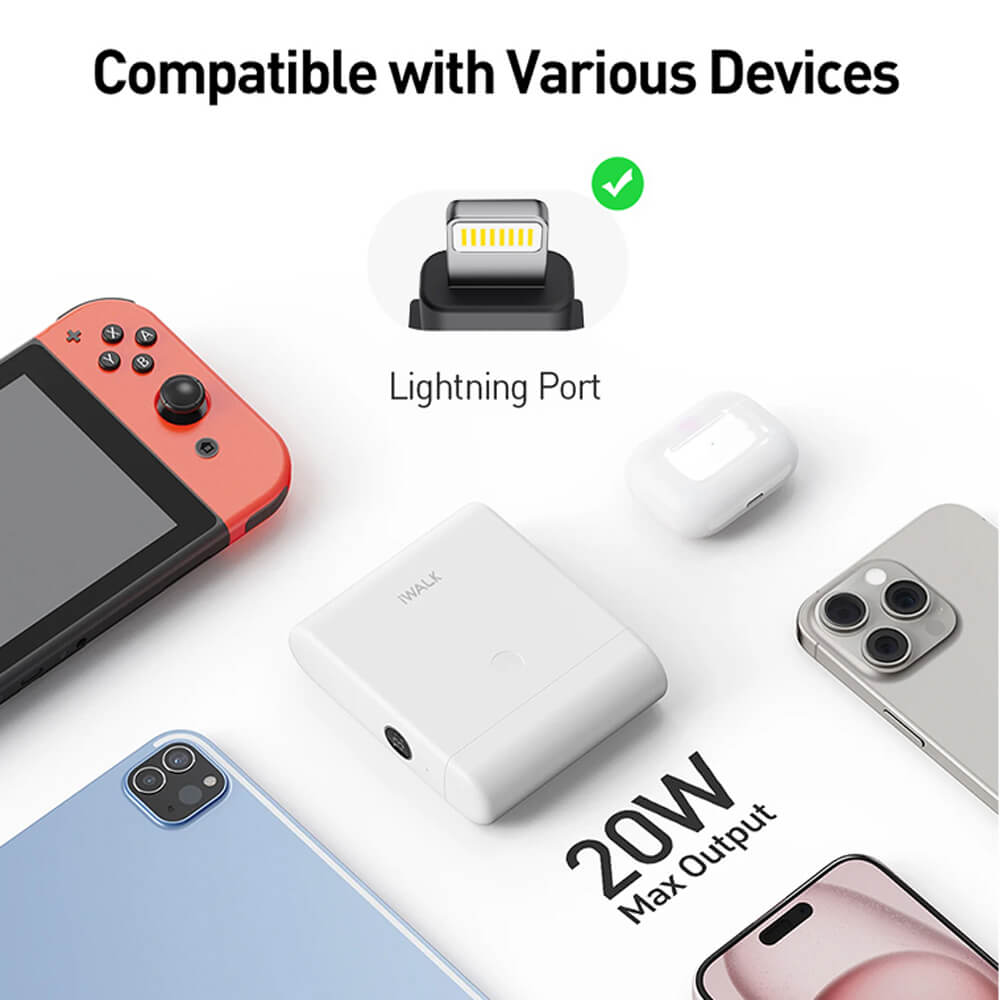 POWERBANK IWALK LINKPOD PLUS 13500MAH 20W FASTCHARGE WHITE LIGHTNING view 5