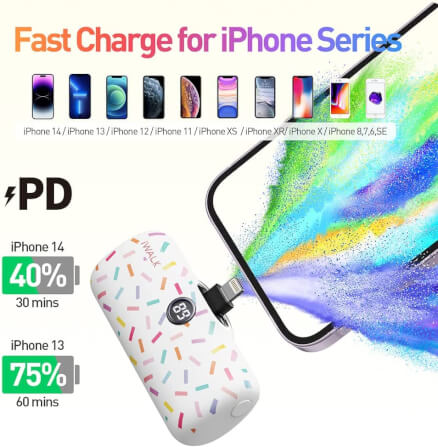 POWERBANK IWALK LINKPOD PRO 4800 MAH LIGHTNING CHARGER WHITE CANDY COLOR view 4