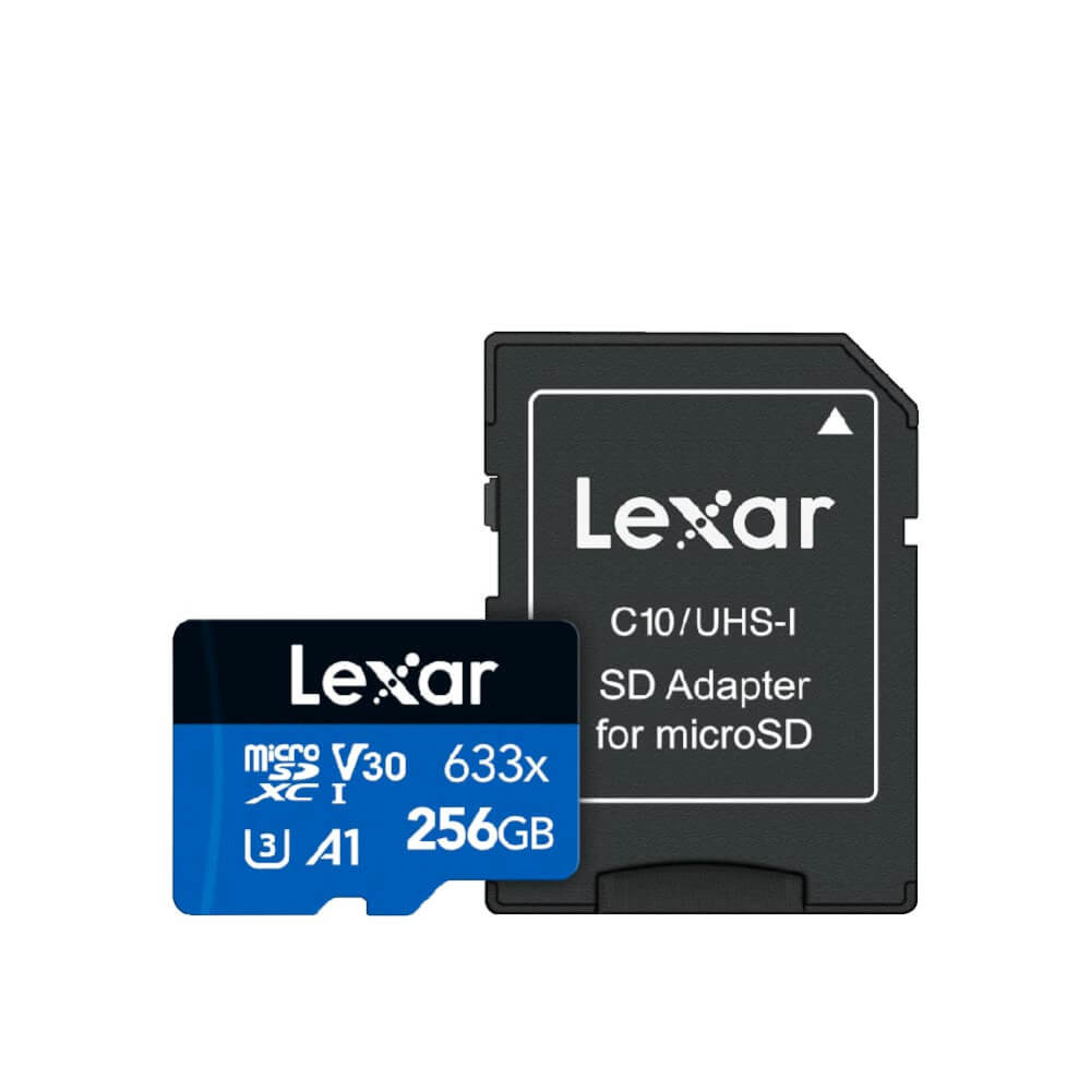 MEMORY CARD LEXAR 633X MICROSD CARD 256GB WITH ADAPTER RW100/45MB/S
