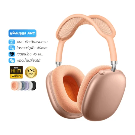 HOCO W65 Plus ANC Wireless Headphones, Orange