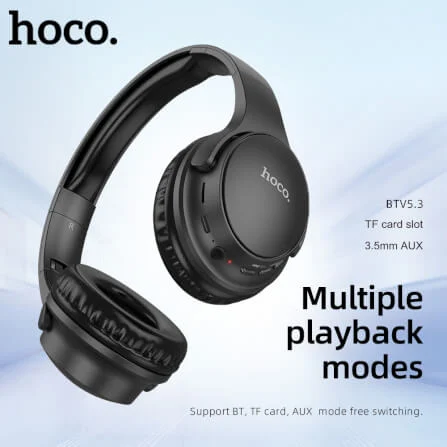 HOCO W40 Mighty Bluetooth Headphones, Black view 5