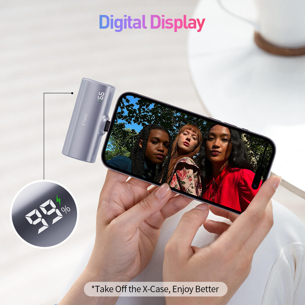 POWERBANK IWALK LINKPODX 5000 MAH SILVER COLOR SWICHABLE TO LIGHTNING OR TYPEC CONECTOR view 5