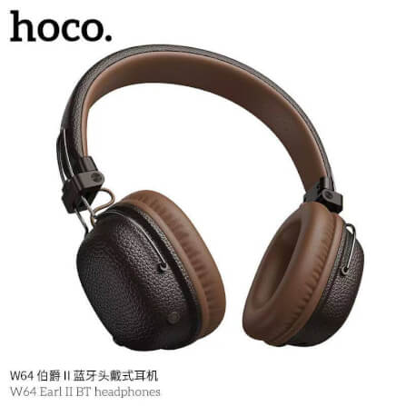 HOCO W64 Earl II Wireless Headphones, Brown view 3