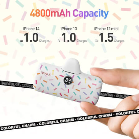 POWERBANK IWALK LINKPOD PRO 4800 MAH LIGHTNING CHARGER WHITE CANDY COLOR view 3