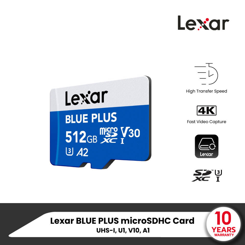 MEMORY CARD LEXAR MICROSD CARD BLUE PLUS 512GB R170MB/S FOR SMARTPHONES TABLETS view 5