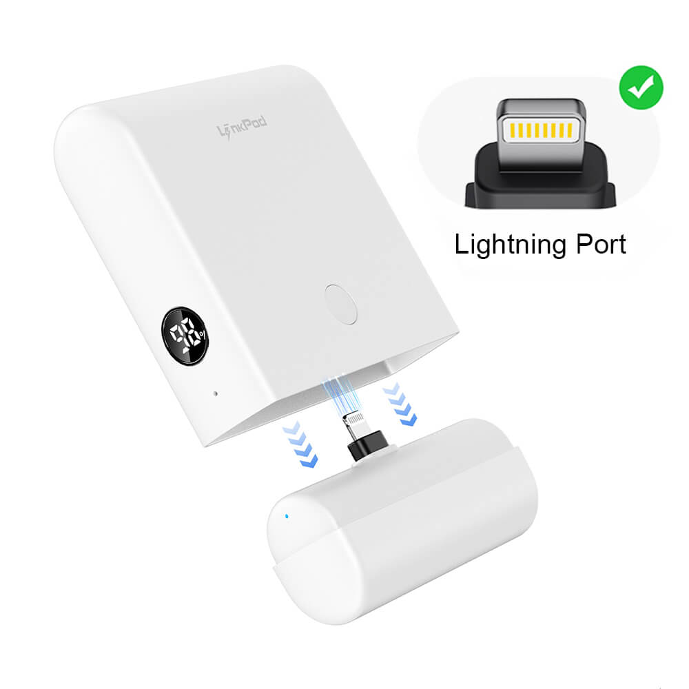 POWERBANK IWALK LINKPOD PLUS 13500MAH 20W FASTCHARGE WHITE LIGHTNING