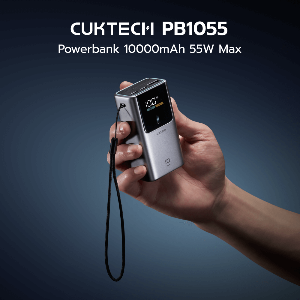 CUKTECH PB1055 10000MAH CCC GRAY BACKUP BATTERY 55W WITH STRAP