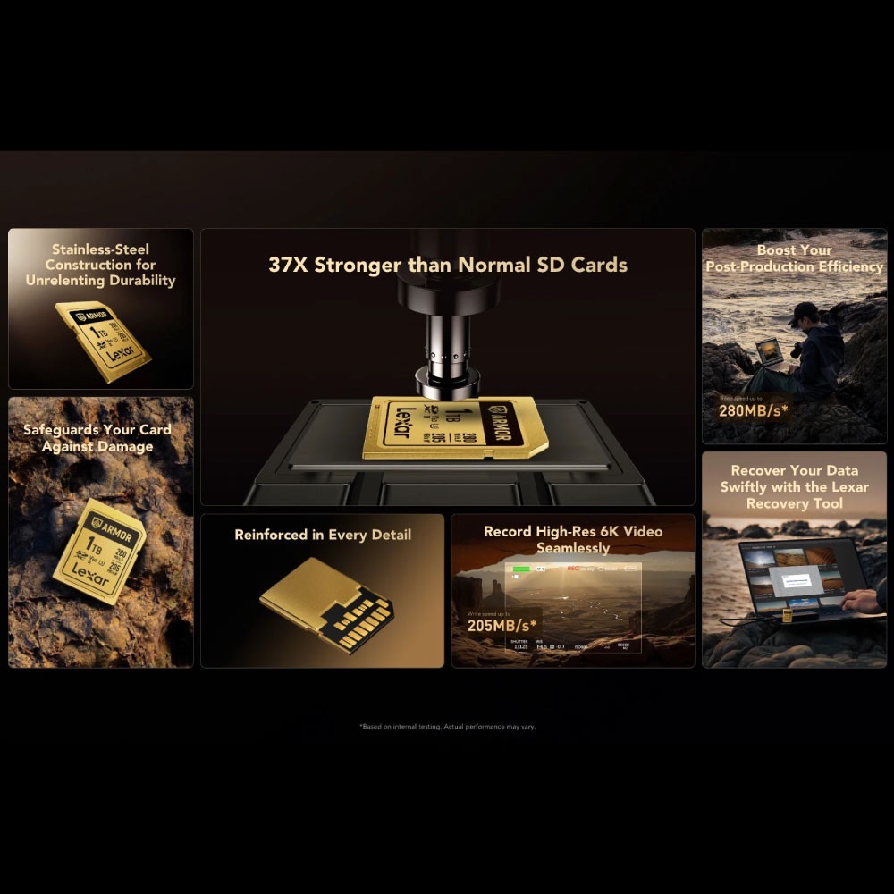 MEMORY CARD LEXAR ARMOR GOLD 128GB SD CARD FULL-HD 6K RW280/205MB/S