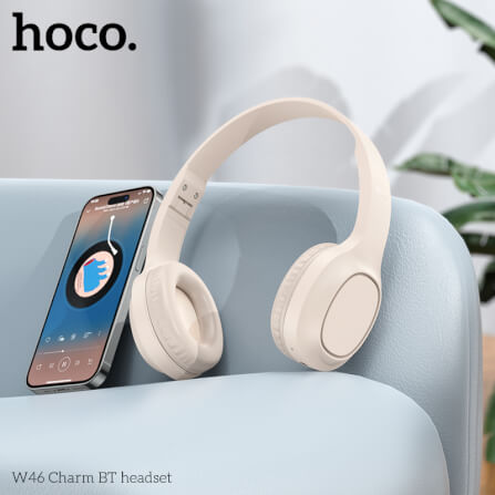 HOCO W46 Charm Bluetooth Headset, Light Blue Gray view 3