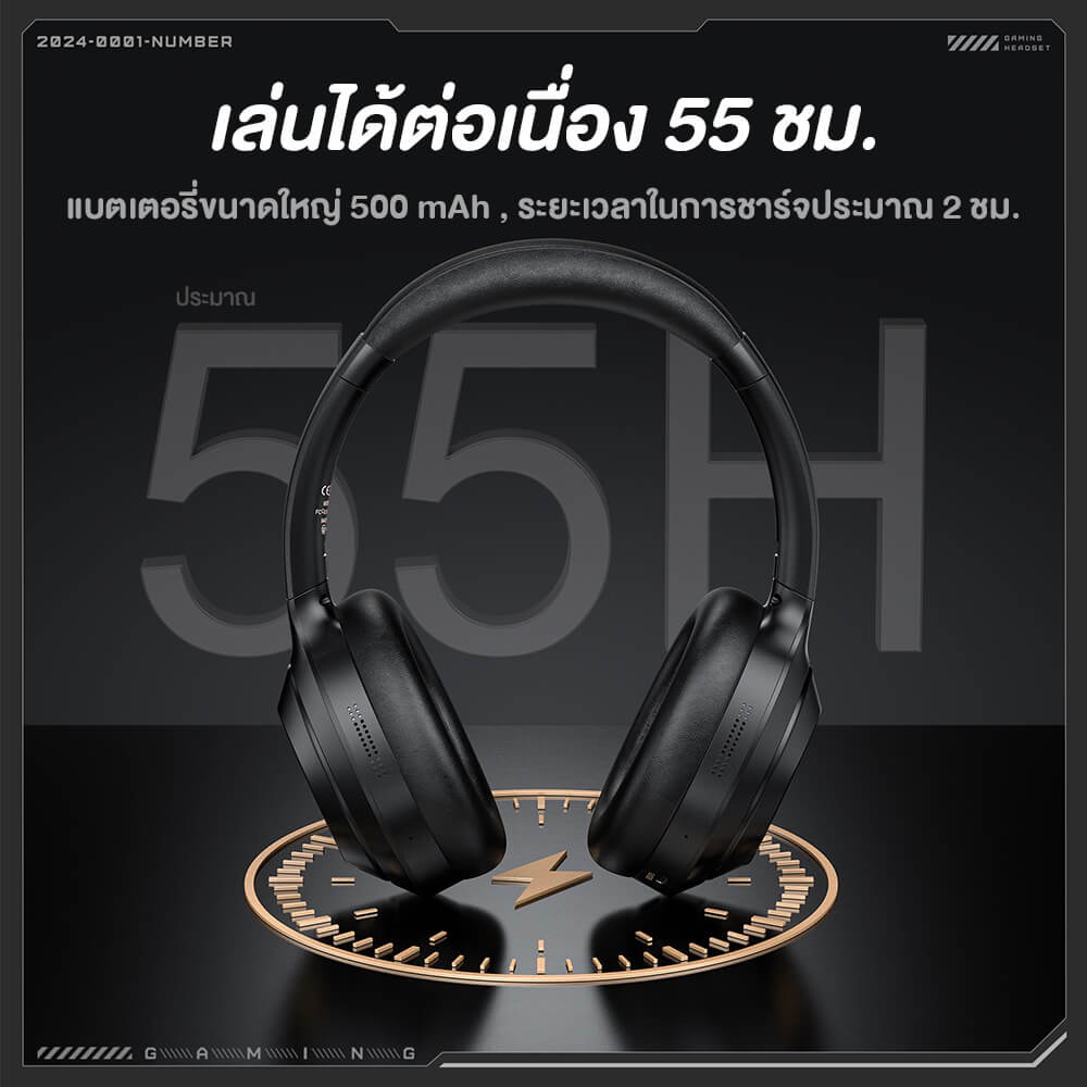 ONIKUMA GT811 DUAL NOISE REDUCTION DUAL MODE GAMING HEADSET - BLACK view 4