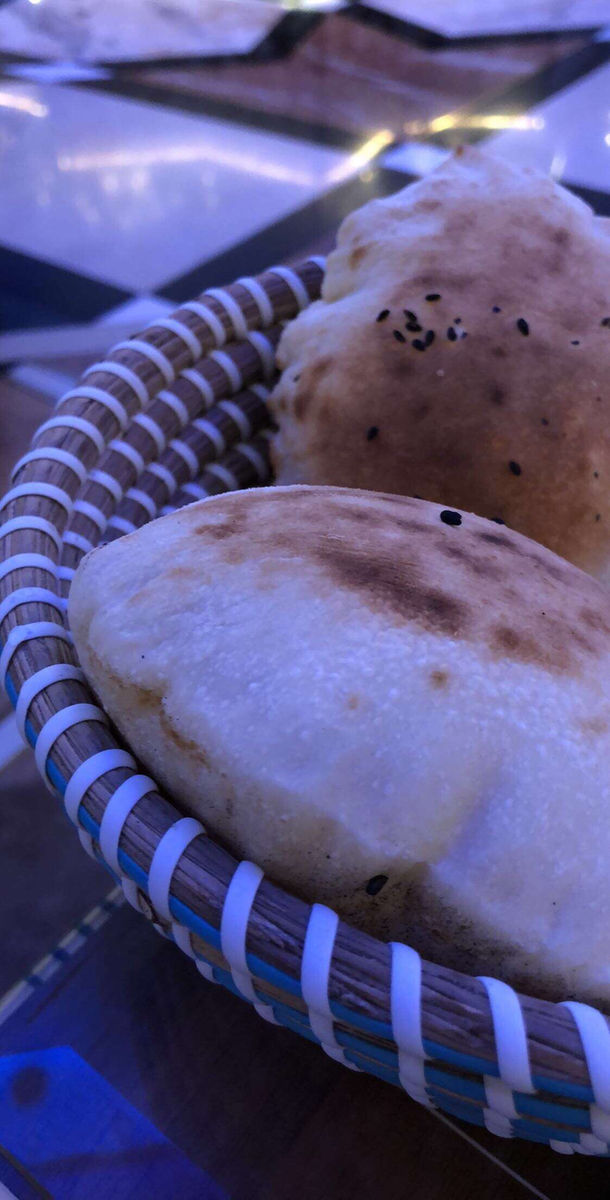 Freshly baked Arabian breads from the oven