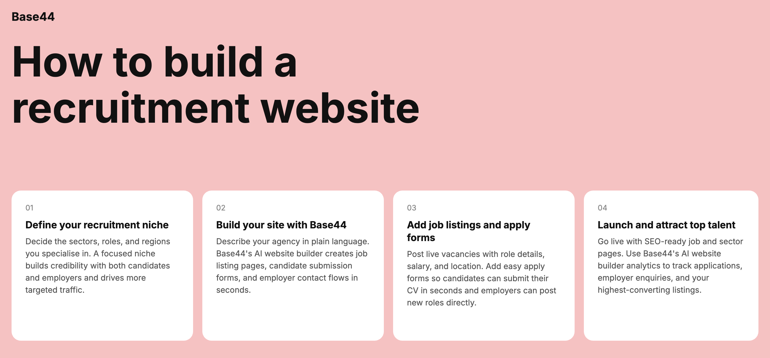 How to build a recruitment website with base44