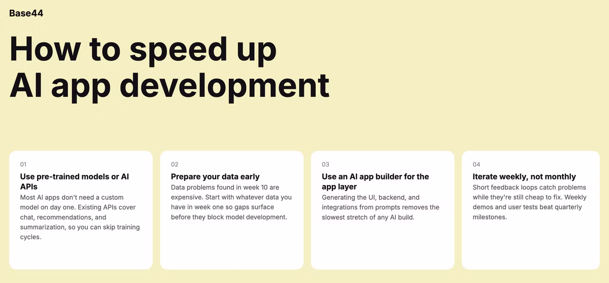 how to speed up ai app development