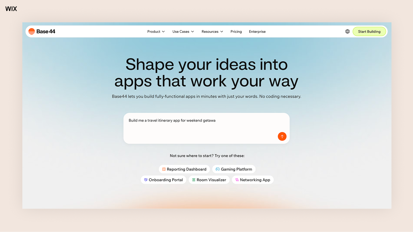 how to use an ai app builder - base44