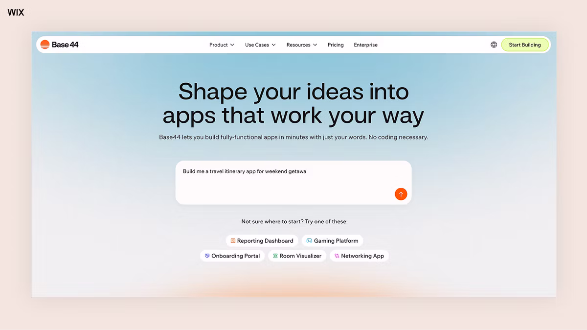 how to use an ai app builder - base44