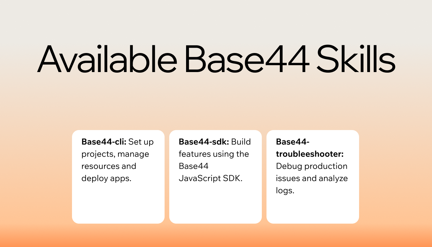 available base44 skills