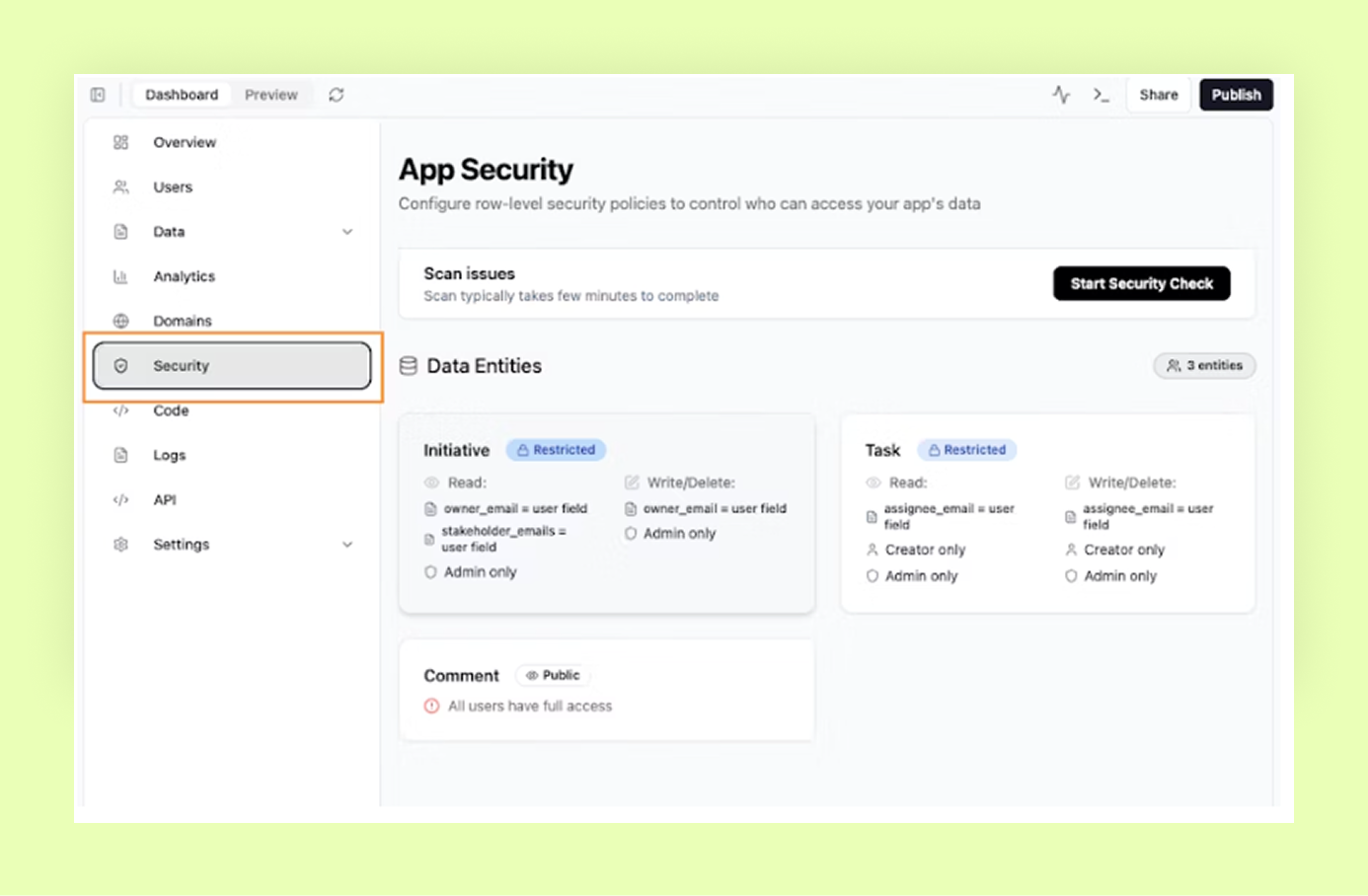 How to secure an app built on Base44