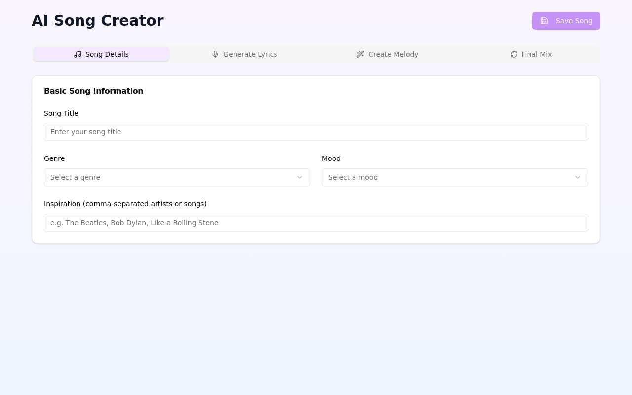 song craft template preview