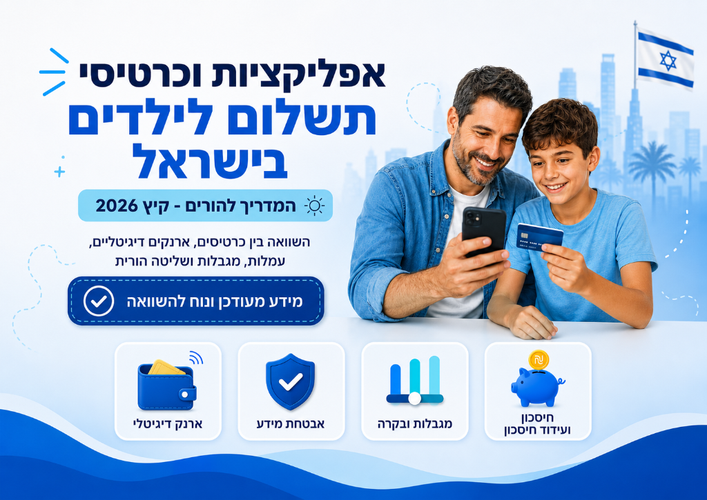 אפליקציות וכרטיסי תשלום לילדים בישראל: המדריך להורים קיץ 2026