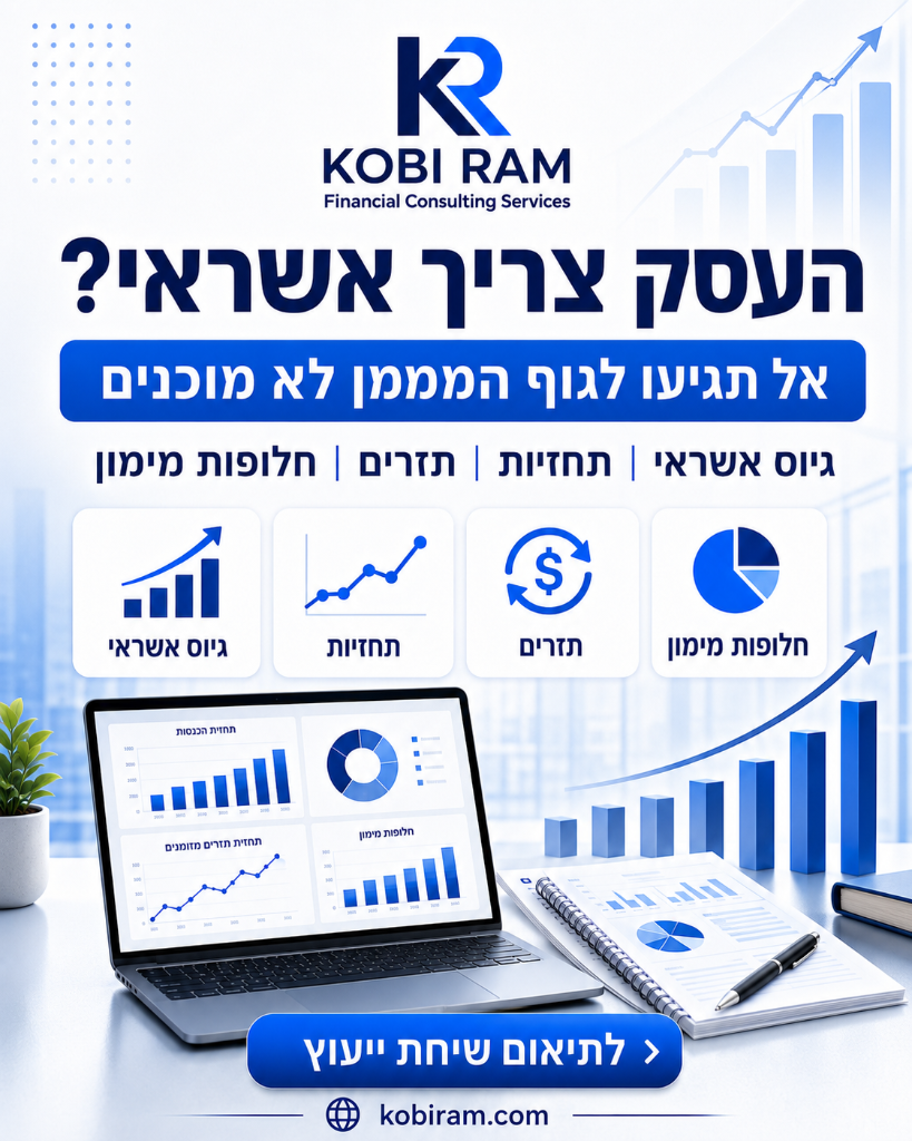 העסק צריך אשראי — גיוס אשראי, תחזיות, תזרימים וחלופות מימון