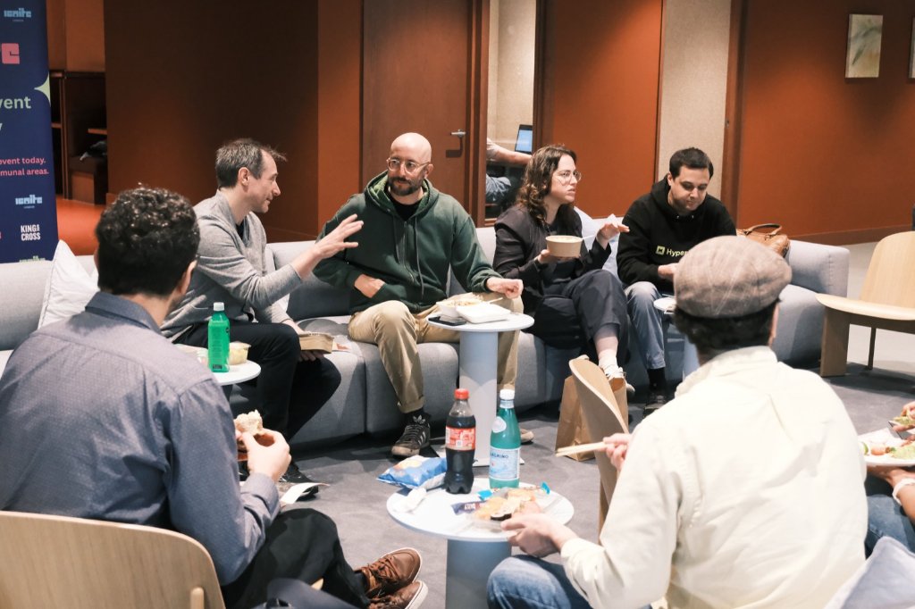 Community members in conversation at The Jellicoe