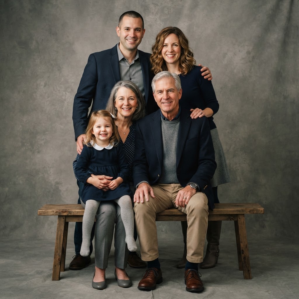 Classic studio family portrait