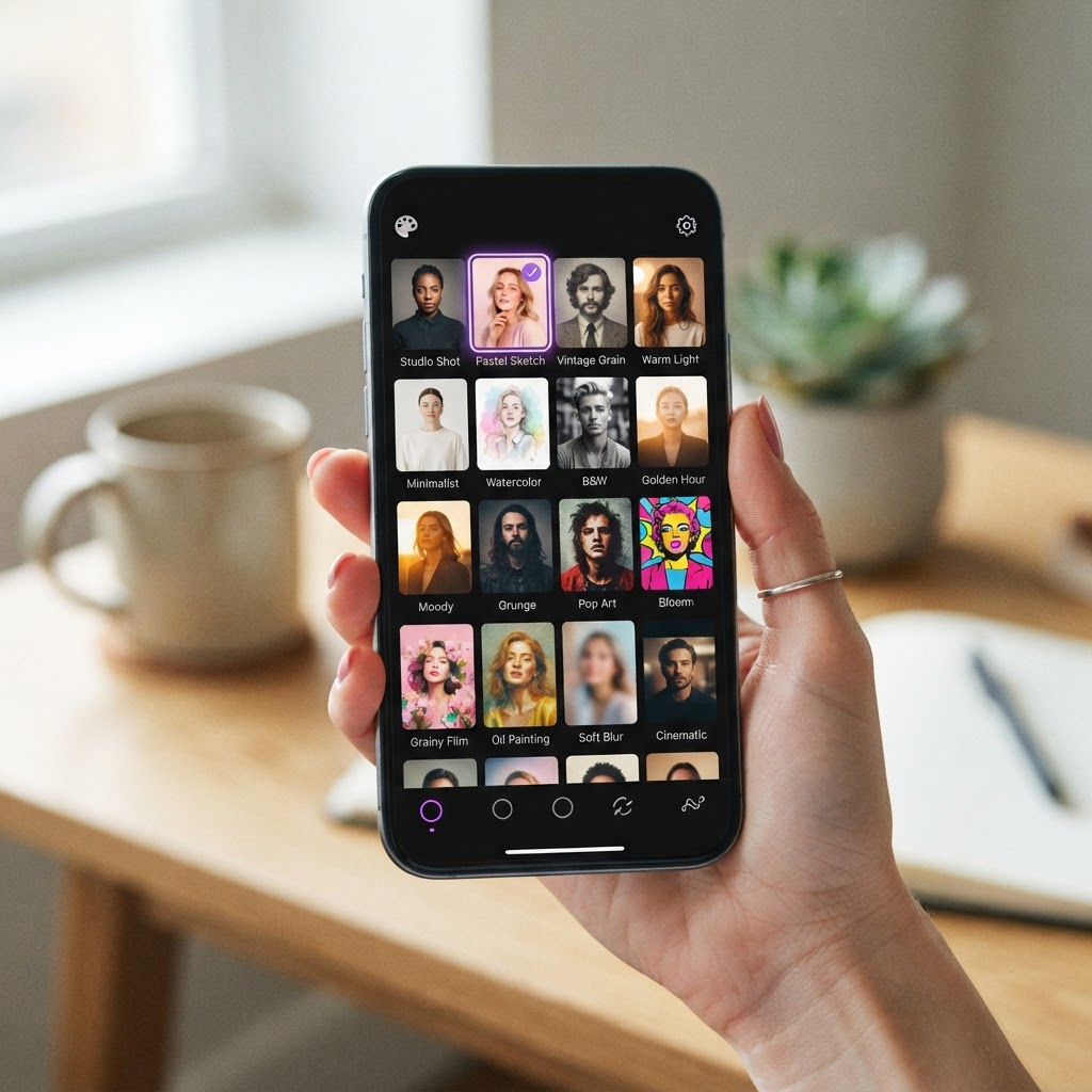 Choosing a style and background on a phone
