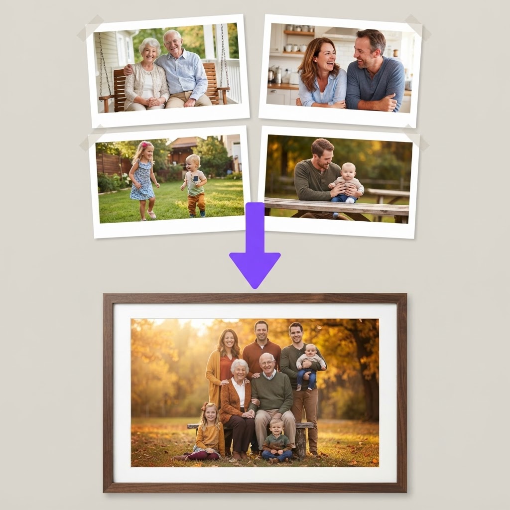 AI-generated family photo example 1