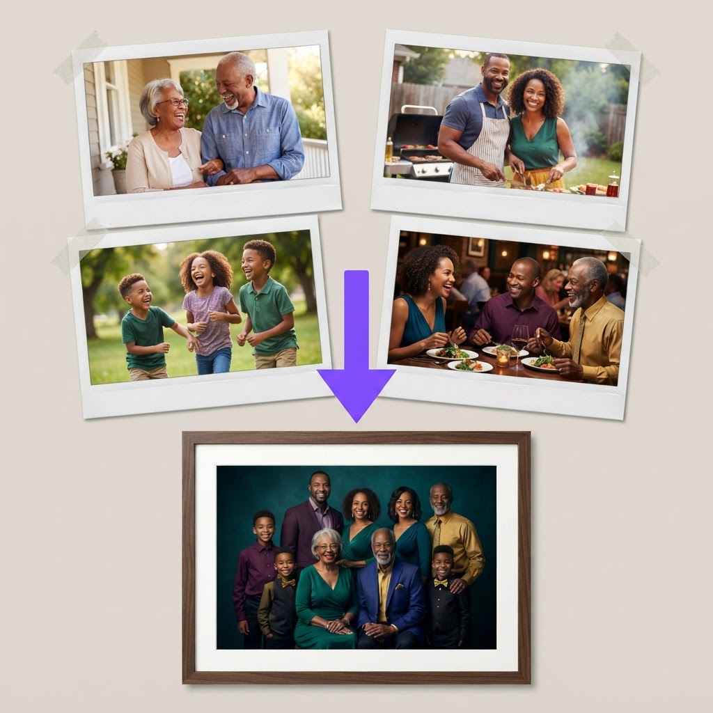 AI-generated family photo example 2