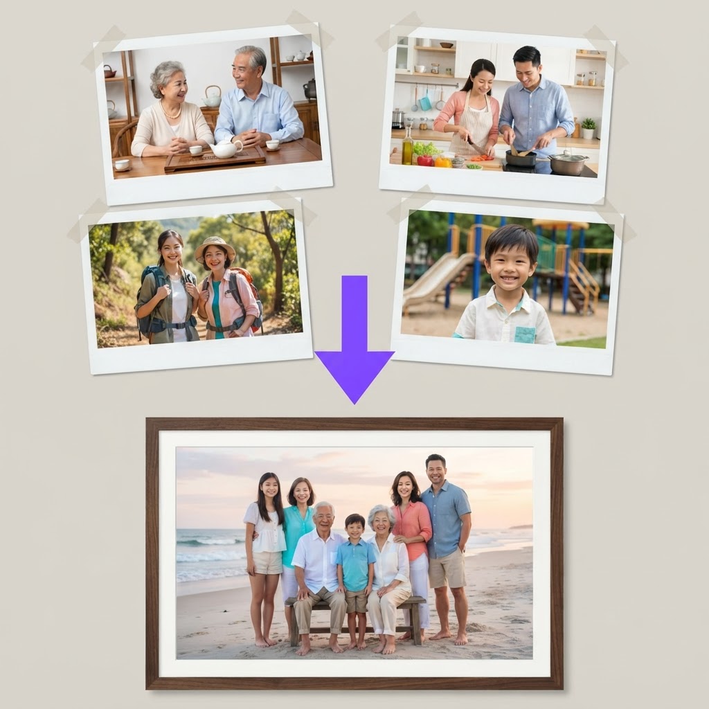 AI-generated family photo example 3