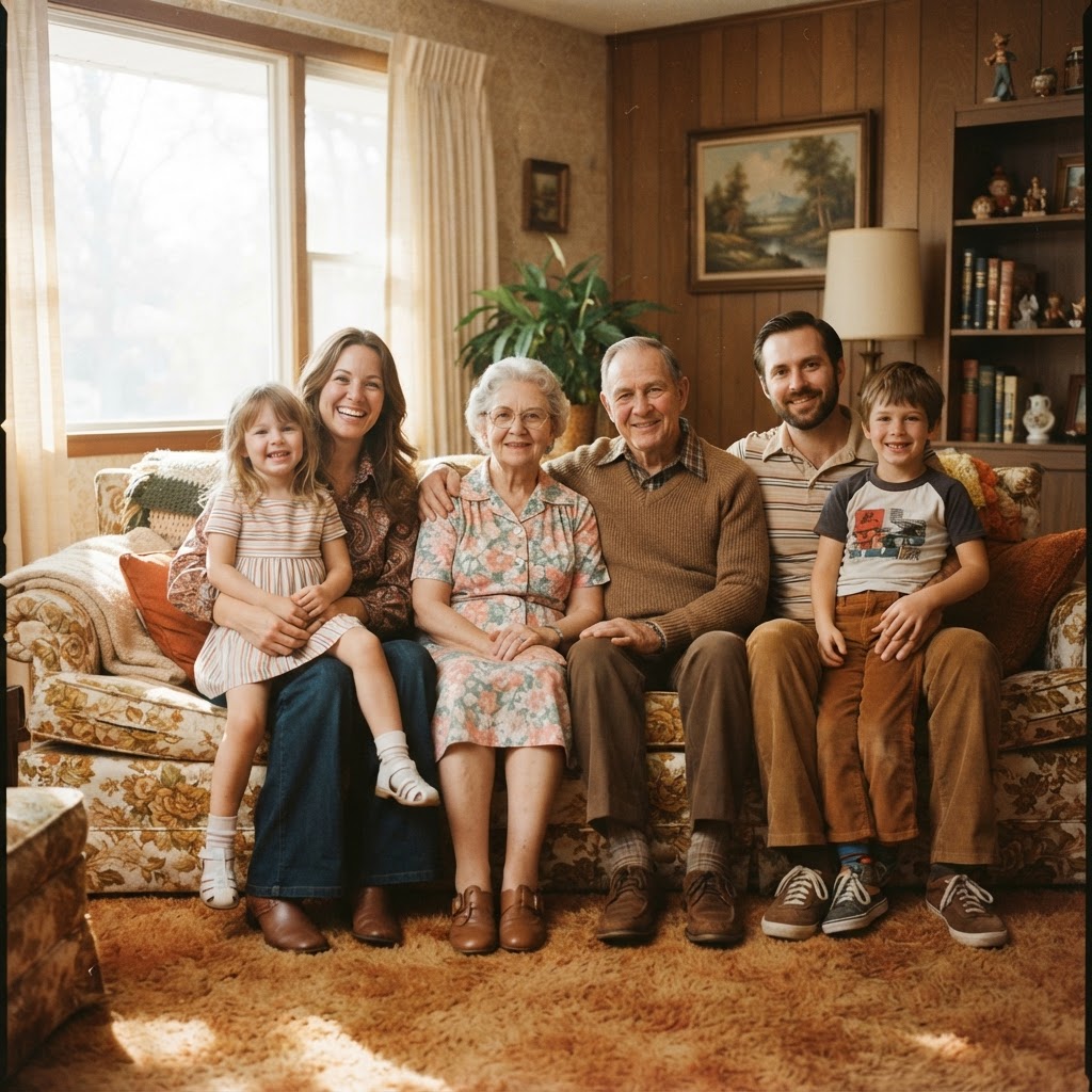 Vintage film family portrait