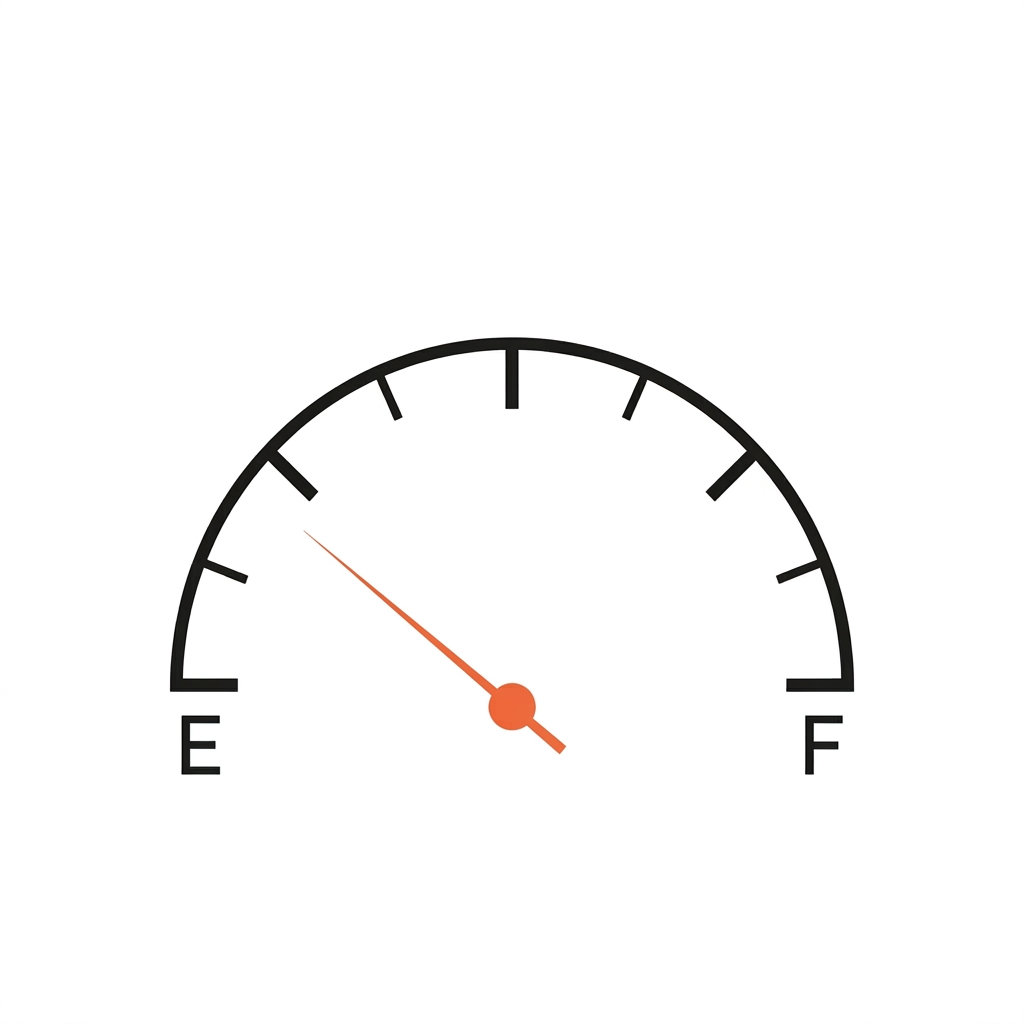 Less than half full tank gauge