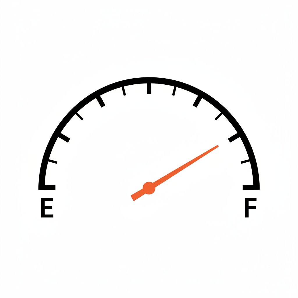 More than half full tank gauge