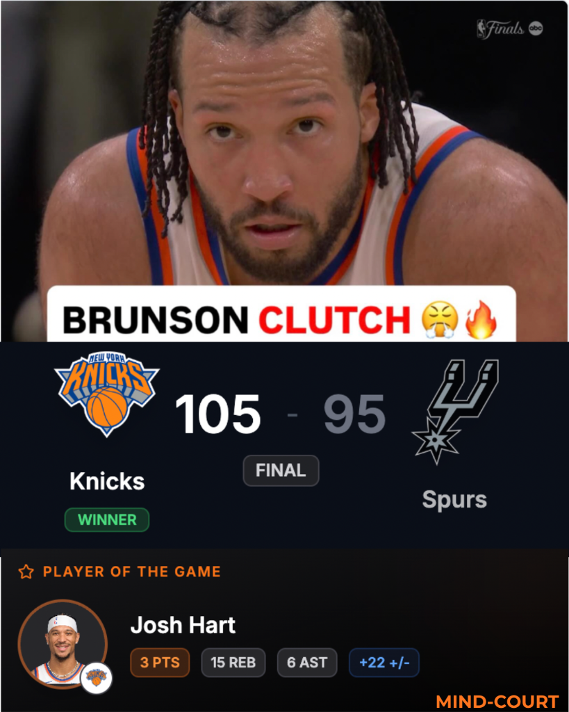 Wow, What a Game 1 We Got in the Finals, with a Massive Road Win for the Knicks!