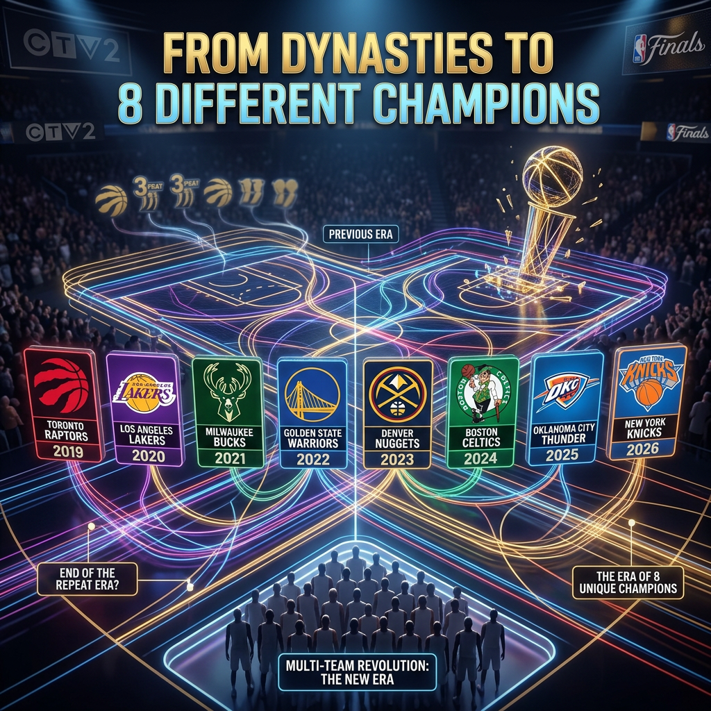 Wow, what a time to be a basketball fan: 8 different champions in 8 years