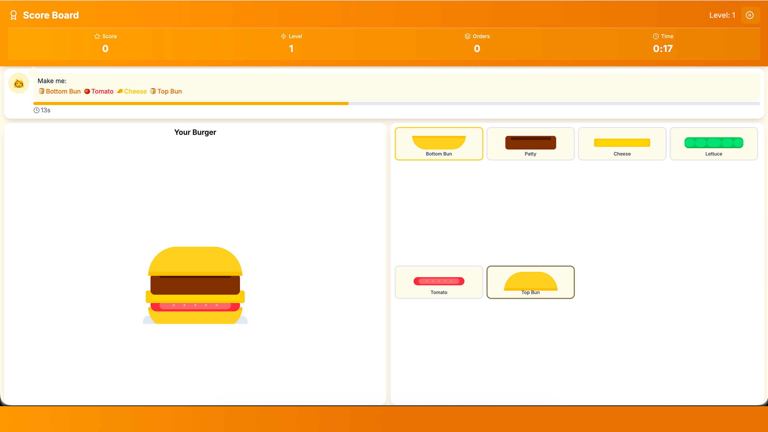 Burger Builder template preview
