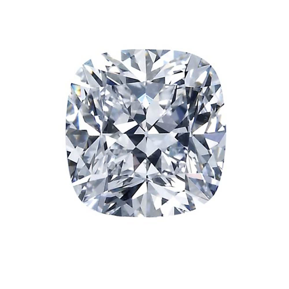 Cushion diamond facet arrangement showing brilliant-style cutting