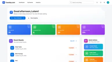 Task management template preview