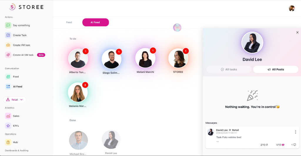 STOREE Communication Feed