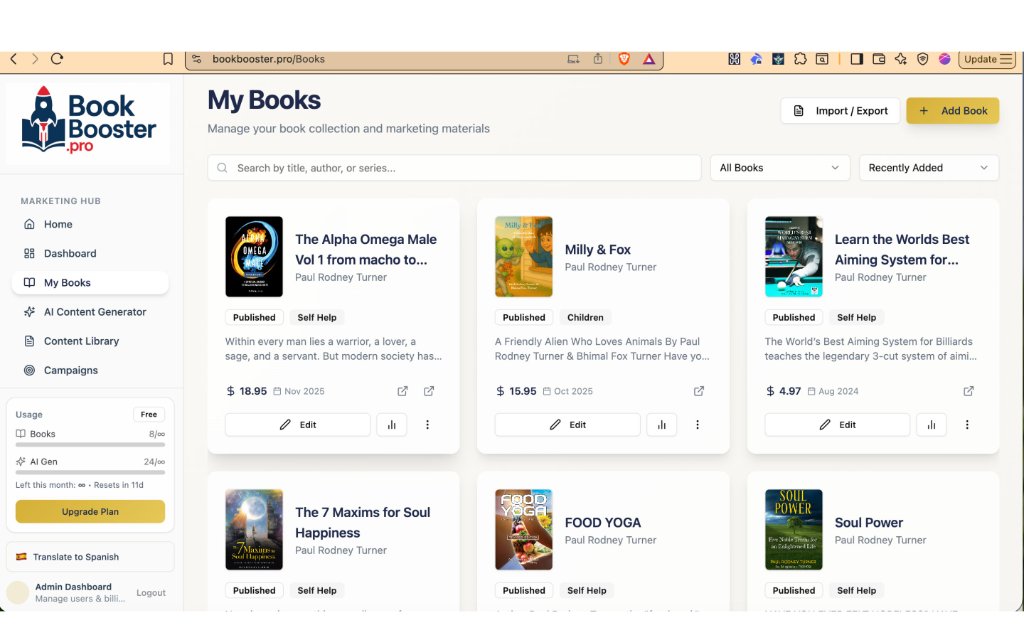 Book Booster Pro Content Library screenshot